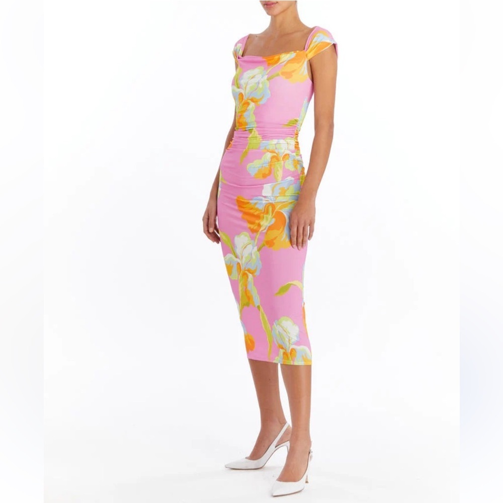 Bnwt Amanda Uprichard Pink Floral Rebecca Midi Dress S